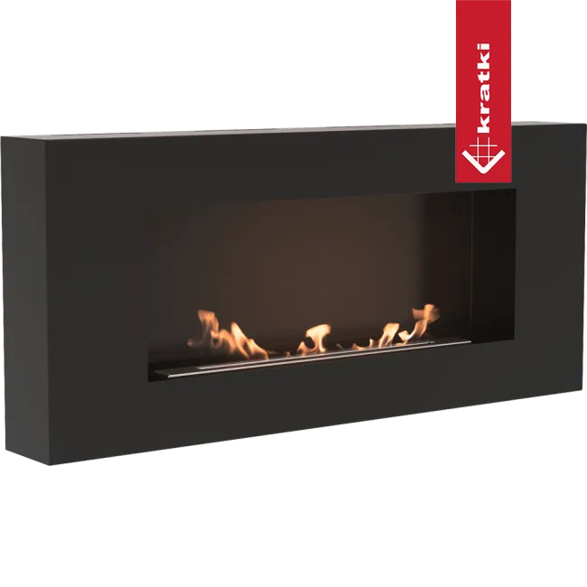 Zwarte Kratki Delta TÜV wandhaard met vlammen, modern en strak design.