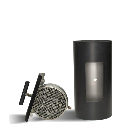 ABCAT Houtrookfilter met cilindervormige behuizing en los roosteronderdeel