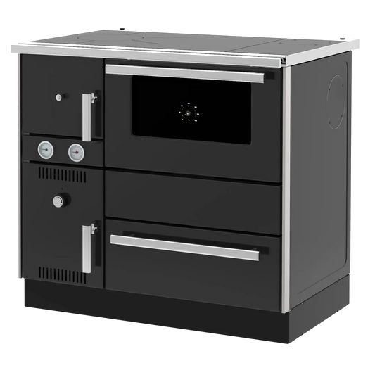 Alfa Plam Alfa Term 20 zwarte kookkachel met oven en handgrepen