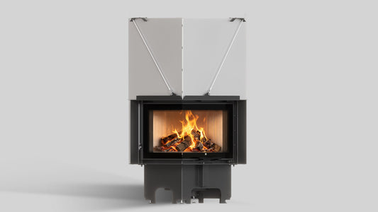 Balstil Milano 610/430 inbouwhaard met brandend hout achter glazen ruit