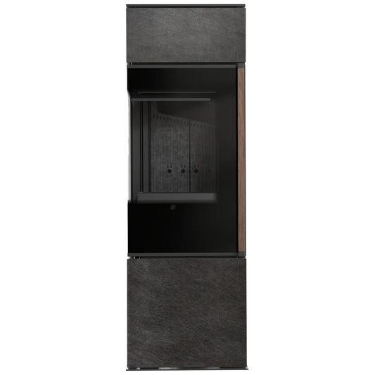 Balstil Modena S-houtkachel met open verbrandingsruimte op transparante achtergrond
