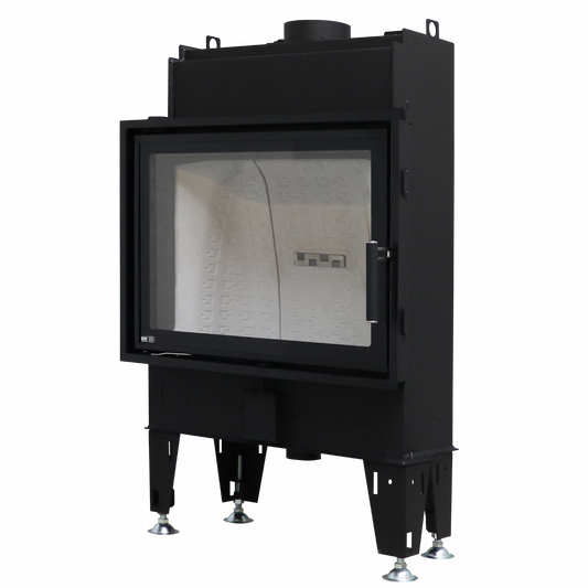 BeF Passive 7 inbouwhaard met glazen deur en zwarte behuizing