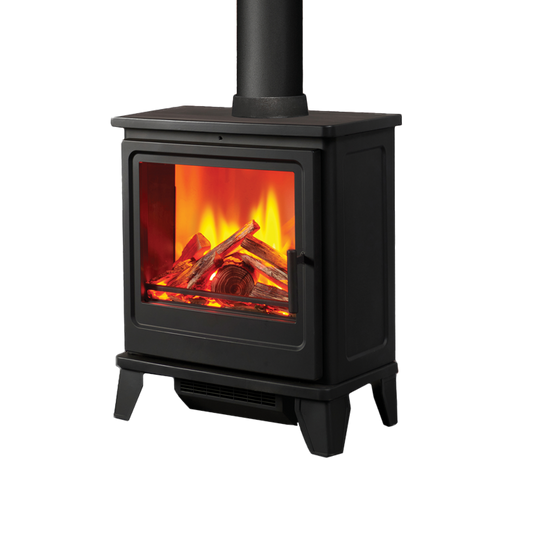 Fair Fires Solution Blackthorn Stove met brandend hout