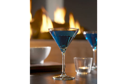 DRU Cosmo Tunnel Eco Wave met blauwe cocktails voor haardvuur