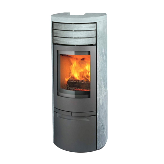 Jydepejsen Cosmo 1147 Speksteen special kachel met brandend vuur