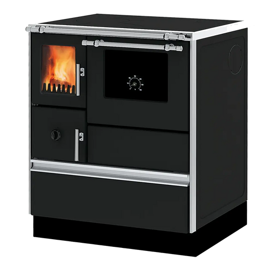 Alfa Plam Dominant 70 kookkachel zwart met zichtvenster en oven