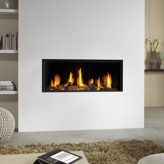 DRU Metro 100XT Eco Wave ingebouwde haard in woonkamer