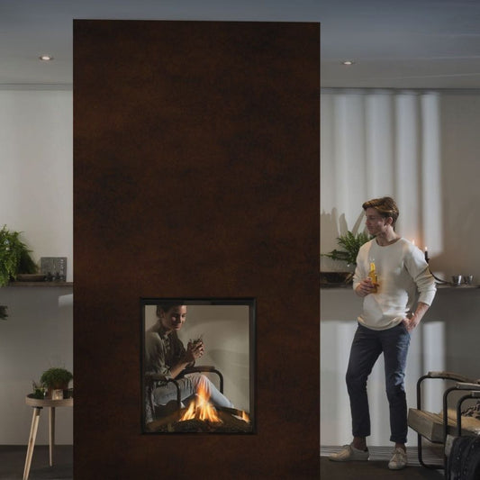 Element4 Sky Small Tunnel Outdoor haard in moderne ruimte met zicht op vlammen
