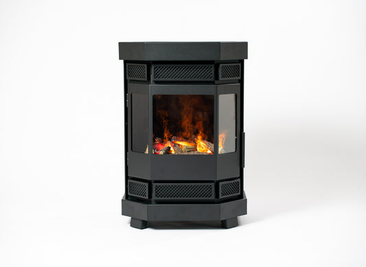 Duroflame Batavia E400 houtkachel met brandend vuur