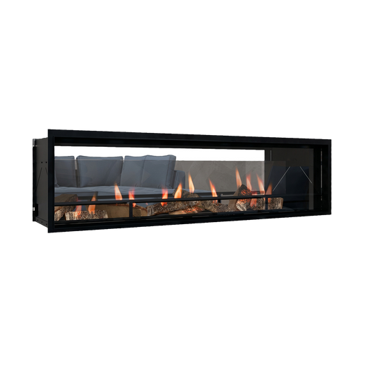 Element4 Lumina 150T gashaard met vlammen en houtblokken