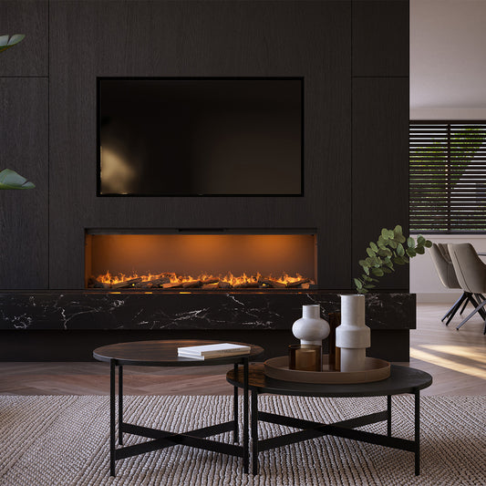 Faber e-Slim Linear 1700/450 l ingebouwd in moderne woonkamer