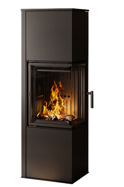 Nordic Fire Torsted zwarte haard met zichtbare vlammen