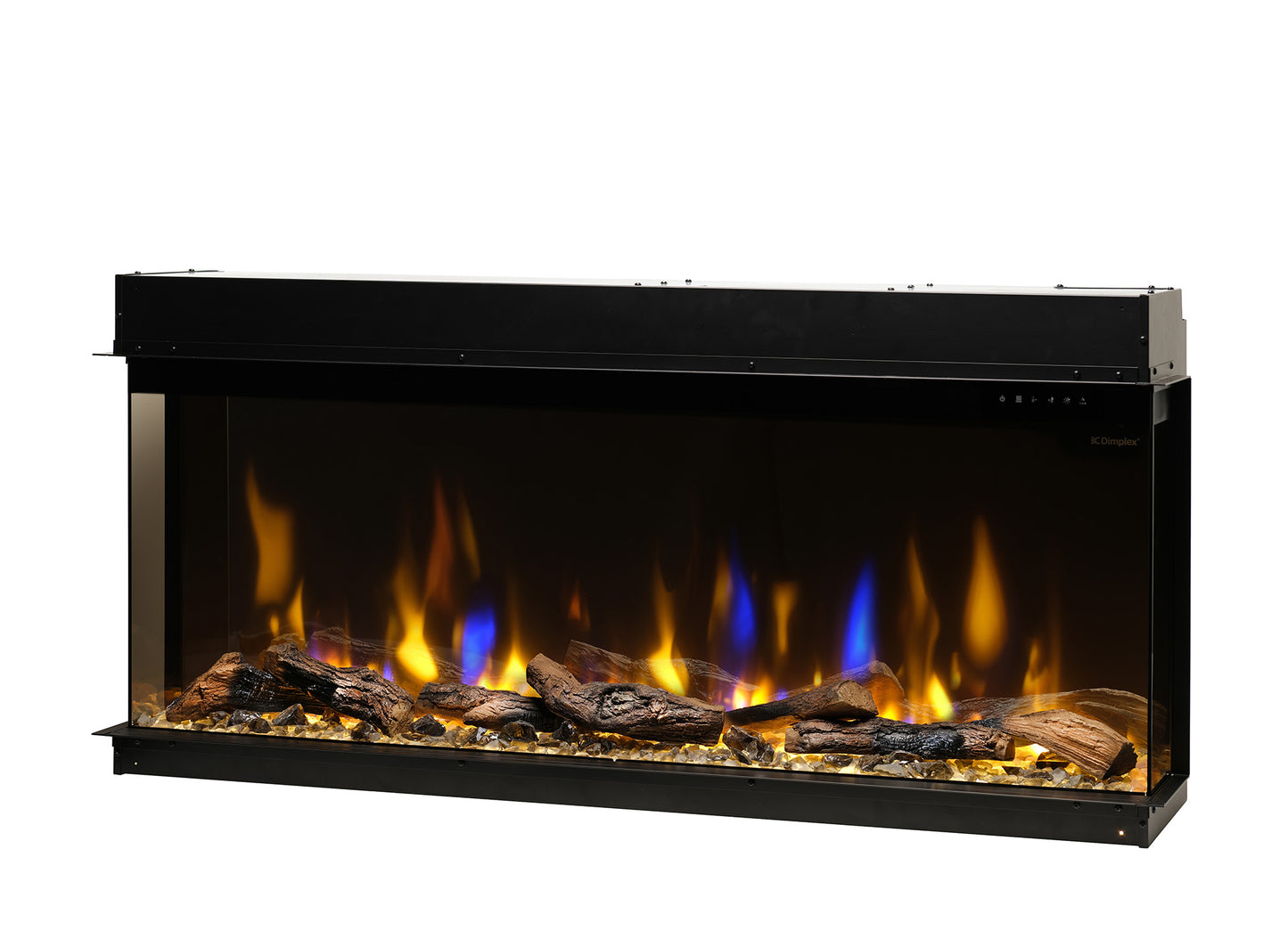 Dimplex Ignite Bold 50 elektrische haard met realistische vlammen en houtblokken.