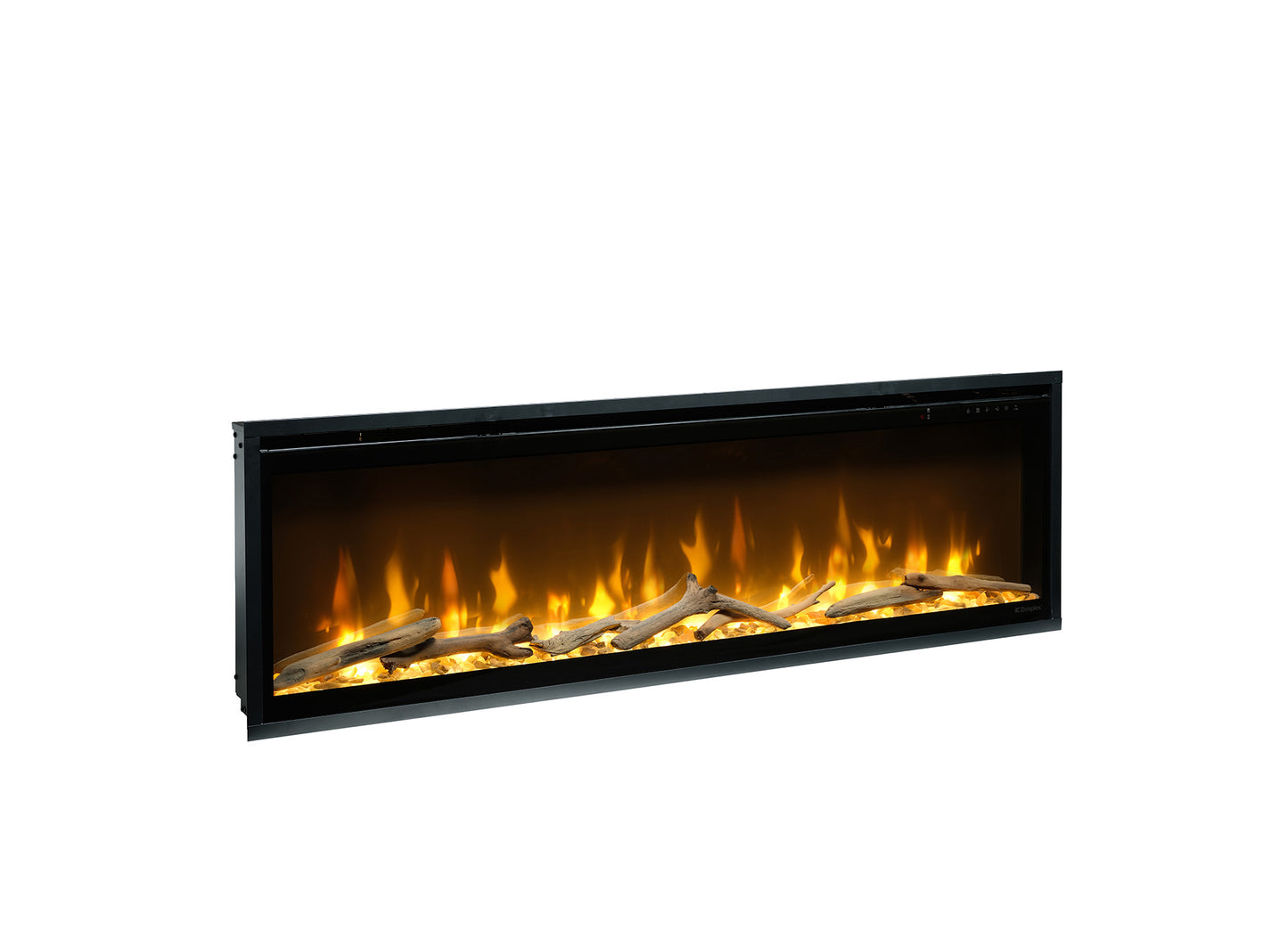Dimplex Ignite Evolve 50 elektrische haard met realistische vlammen en houtblokken.