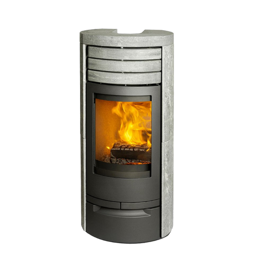Jydepejsen Cosmo 971 speksteen special kachel met brandend vuur