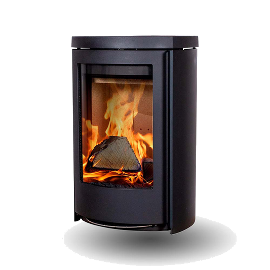 Jydepejsen Cozy Classic Wall zwarte wandkachel met brandend vuur