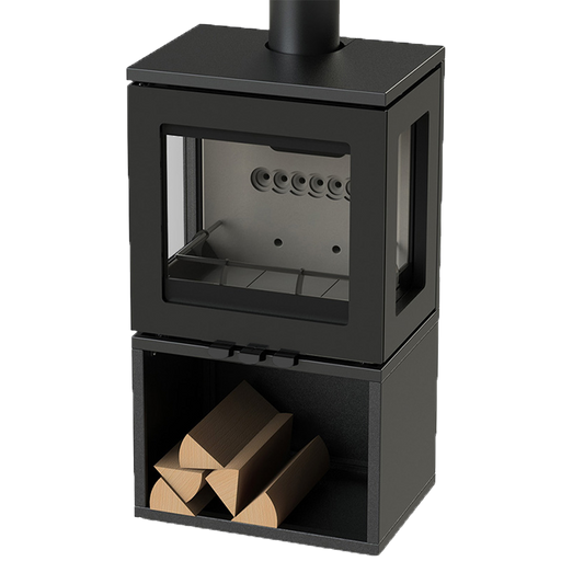 Charlton & Jenrick Purevision LPV5 depot houtkachel met houtopslag