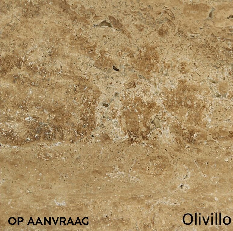Schouw Stein variant t.b.v. vrijstaande kachel, beige en bruine marmerachtige textuur.