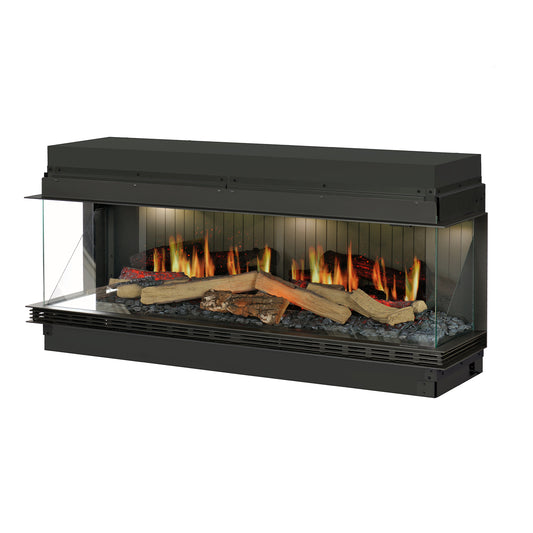 Dimplex Opti-V Vista 130 III in zwart, met vlammen en houtblokken