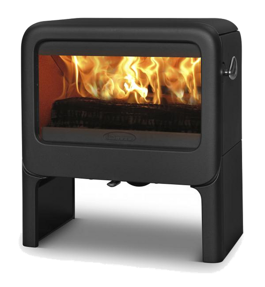 Dovre Rock500 TB vrijstaande kachel met brandend vuur