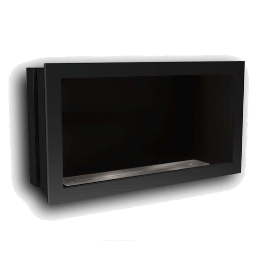 Icon Fires Slimline Firebox 1100 met Slimline 800 Brander, zwarte inbouwhaard