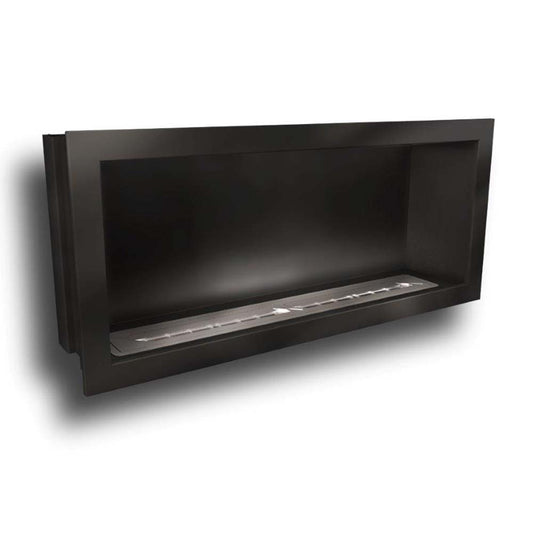 Icon Fires Slimline Firebox 1350 met Slimline 1100 Brander, zwarte inbouwhaard