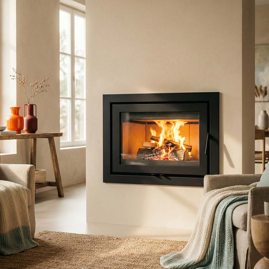 Wanders WAN-2060 Front inzet in moderne woonkamer met brandend vuur