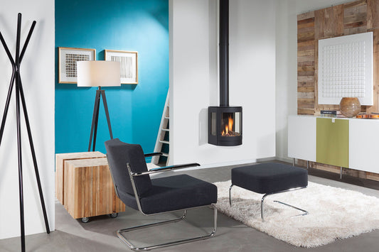 Wanders Balsa Wall wandhaard in moderne woonkamer met vlammen