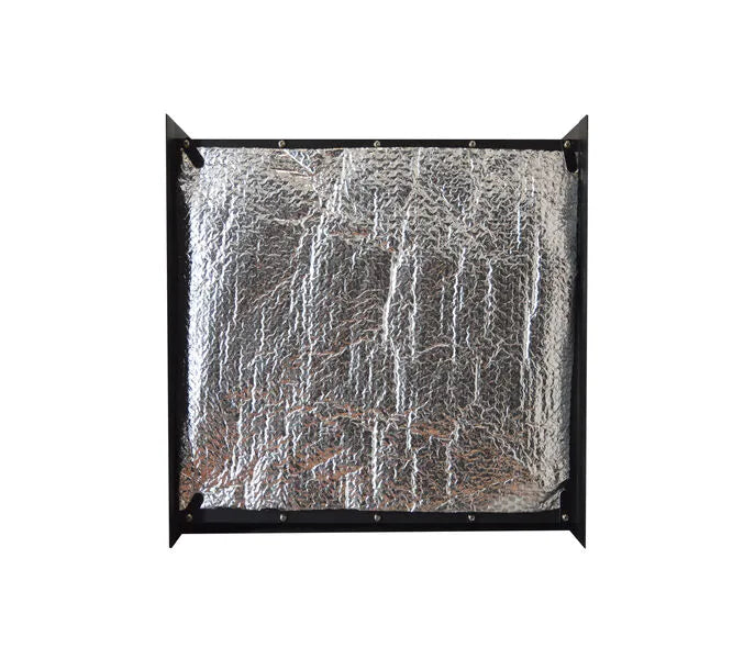 Xaralyn Inbouwunit L FP 2S bio-ethanolhaard met reflecterende binnenkant en zwarte randen.