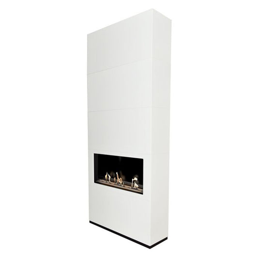 Xaralyn Ambiance Front witte haard met vlammen op witte achtergrond