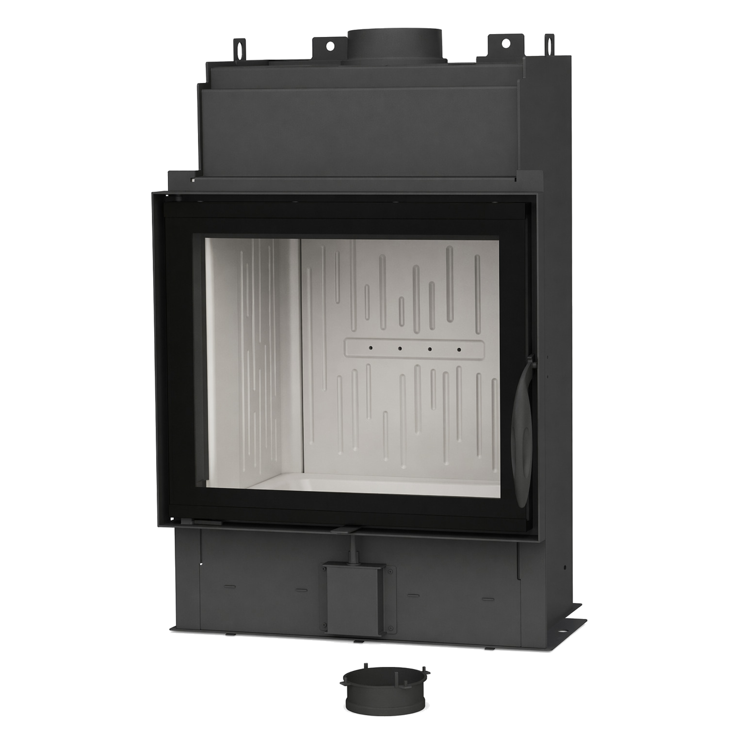 BeF Fire Bear 6 inbouwhaard met open glazen deur op witte achtergrond