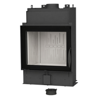 BeF Fire Bear 6 inbouwhaard met open glazen deur op witte achtergrond