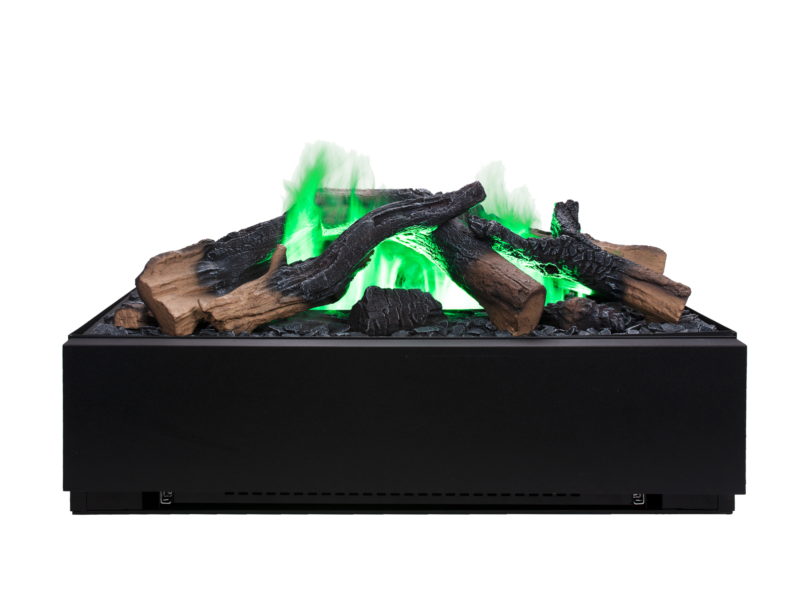 Dimplex Juneau Multi Colour XL elektrische haard met groene vlammen en houtblokken