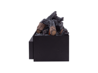 Dimplex Juneau Multi Colour elektrische haard met houtblokken op witte achtergrond