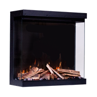 Fair Fires Tru Vizion Pano 700 sfeerhaard met houtblokken en vlammen