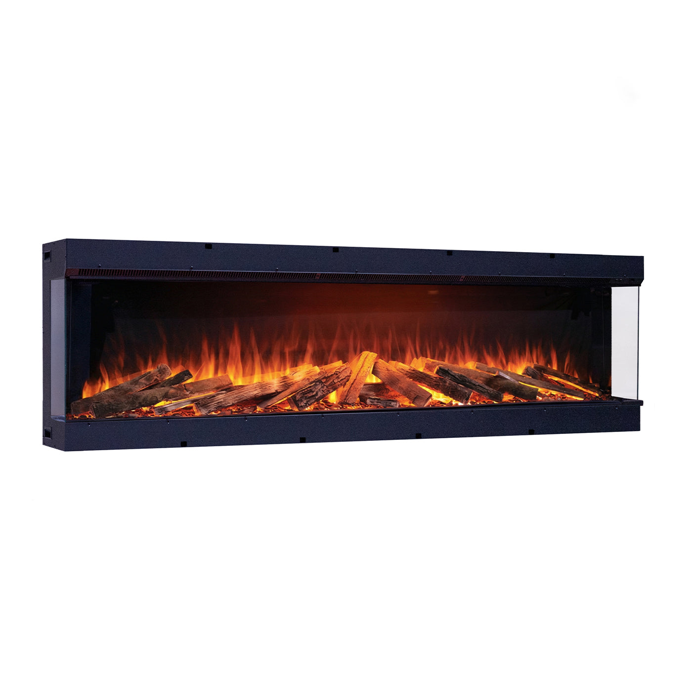 Fair Fires Tru Vizion Solution 2000 wandhaard met vlammen en houtblokken