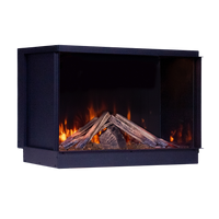 Fair Fires Tru Vizion Solution insert 650 Front in zwart met brandend hout