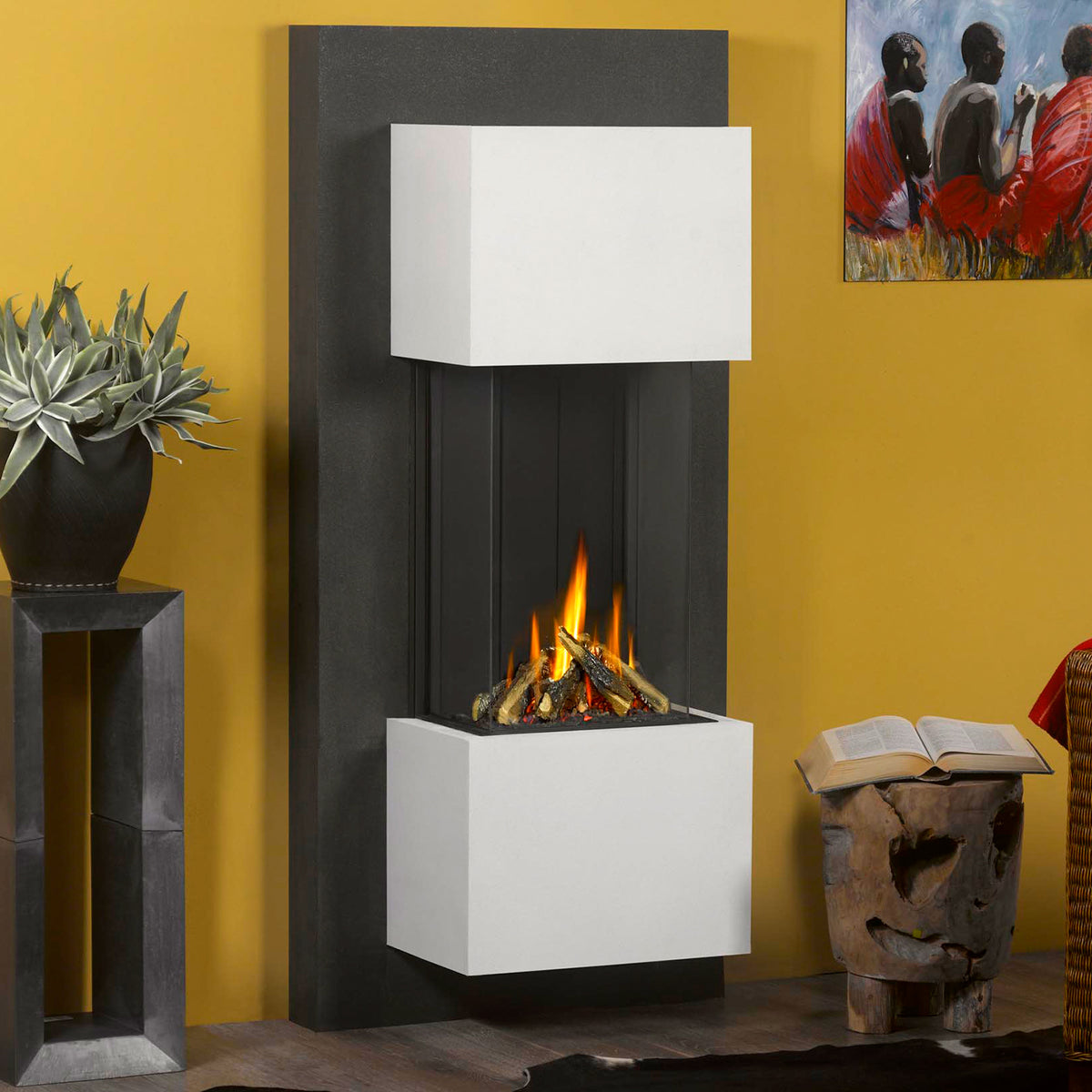 Trimline Fires 38 Panoramic hanghaard in woonruimte met vlammen