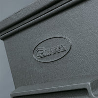 Dovre 100CBS/B gietijzeren detail met logo en bovenzijde