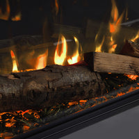 Trimline Fires 100E Solus met brandende houtblokken