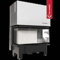 Kratki NBC 1000/400 inbouwhaard met glazen deur en witte bovenmantel