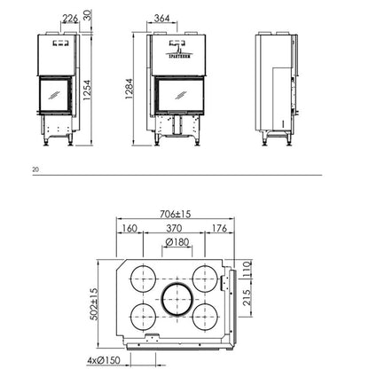 Spartherm Linear Corner 59x39x44  (liftdeur)