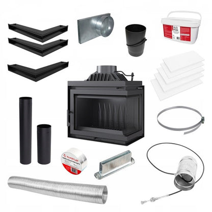 Kratki Simple M 10 kW haardkachel met installatietoebehoren
