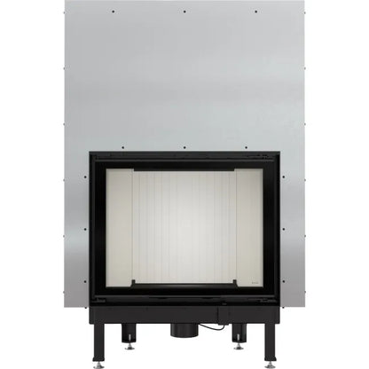 Kratki Nadia 13 kW inbouwhaard met zwart frame en glazen deur.