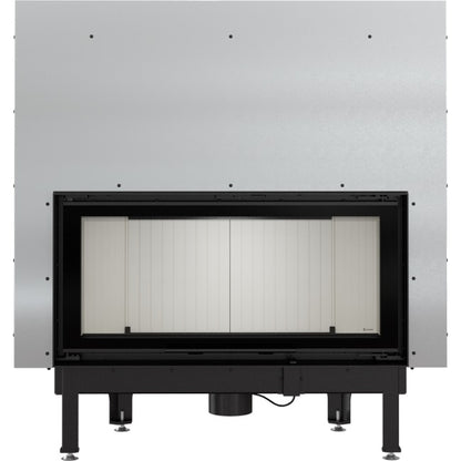 Kratki Nadia 14 kW inbouwhaard met glazen deur en metalen frame.