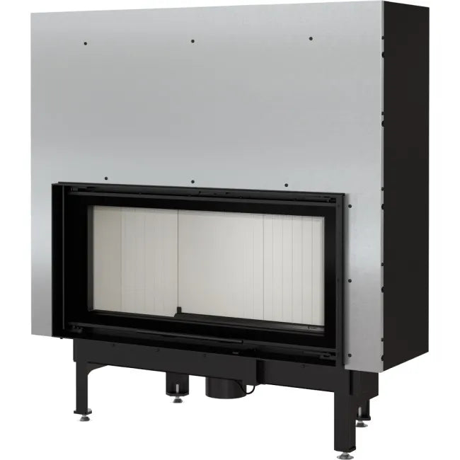 Kratki Nadia 14 kW inbouwhaard met glazen deur en metalen behuizing.
