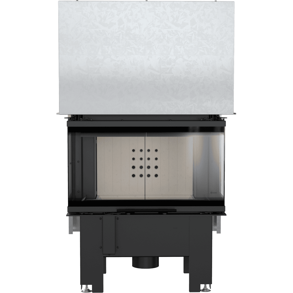 Kratki NBC 680/280 inbouwhaard met glazen deur en metallic bovenpaneel