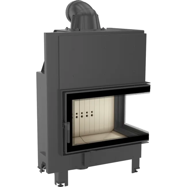 Kratki MBO inbouwhaard met zwart frame en open brandkamer