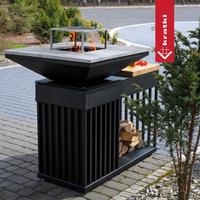 Kratki Quadrum BBQ buitenhaard met grill en houtopslag