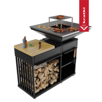 Kratki Quadrum BBQ buitenkeuken met grill en houtopslag